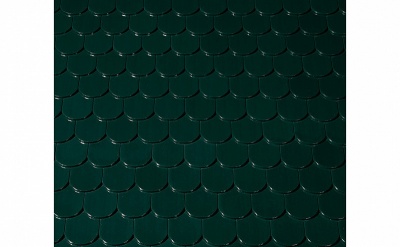 Детальное фото керамическая черепица рядовая creaton biber klassik finesse grun glasiert зеленый, глазурь